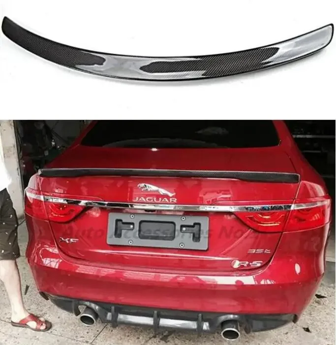 

REAL CARBON FIBER REAR WING TRUNK LIP TAIL WITH FLAP SPOILER FOR JAGUAR XF 2016 2017 2018 2019 2020 P STYLE