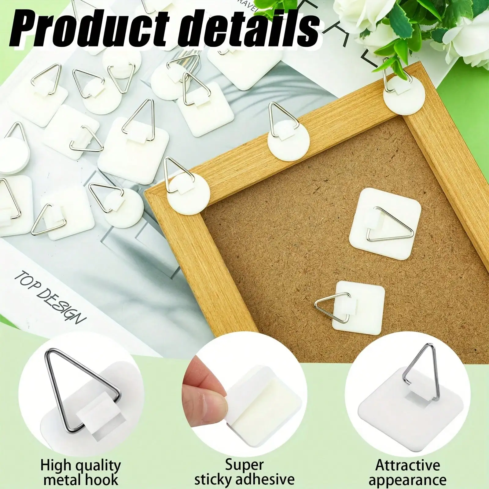 10-20pcs White Self Adhesive Hooks Door Wall Mounted Picture Hanger Hook Suction Heavy Load Rack Kitchen Organizer Holder 2