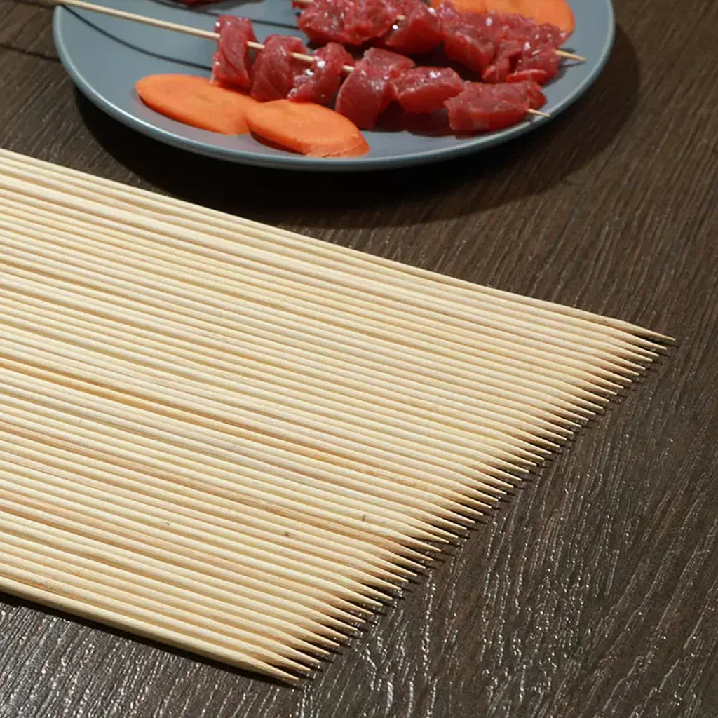 13.8" (350*3.5mm) 100pcs Bamboo Skewers Inch Wood Sticks Bbq Shish Kabob Fondue Grilling