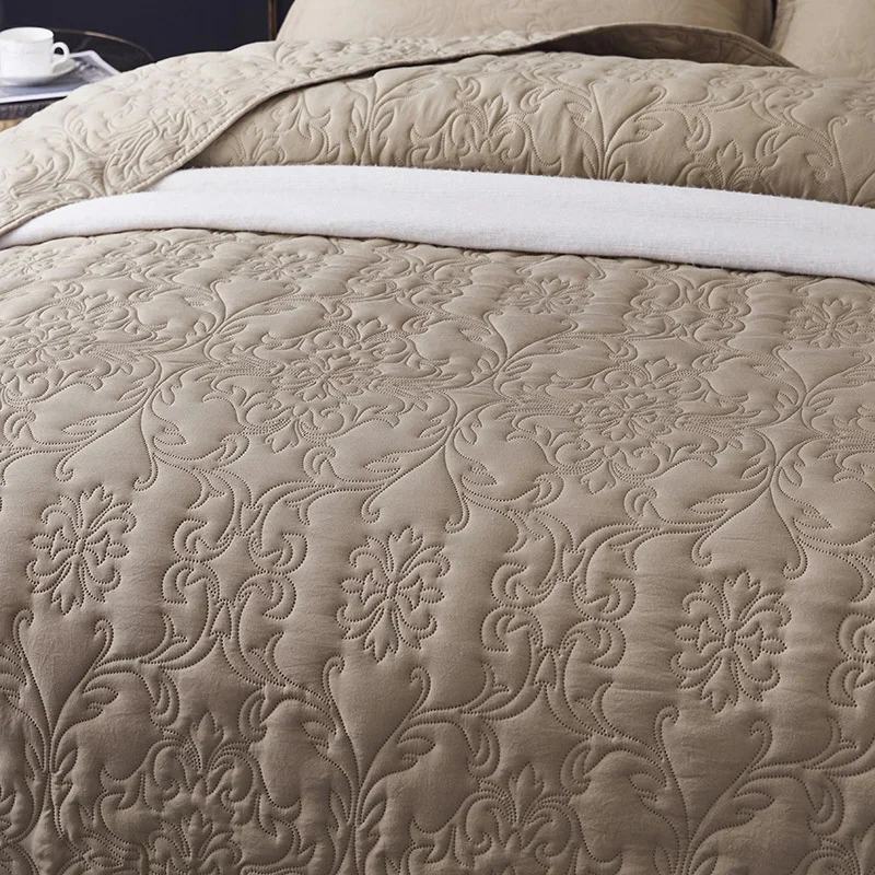Solid Color Plant Jacquard Bedspread Quilted Bed Covers Bedspread Large Size Coverlet for Bed 220x240/240x250cm