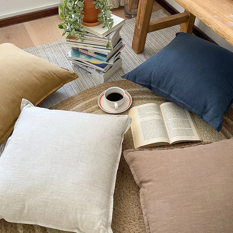 Thicken Cotton Linen Sofa Cushion Cover Decoration Throw Pillow Cover Waist Pillowcase Pillows for Sofa Bed Chair Couch Decor 2