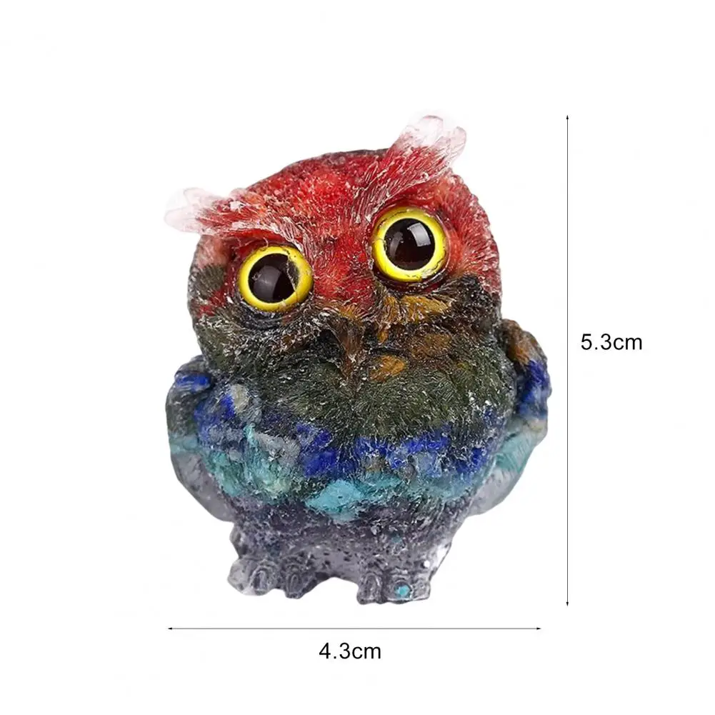 

Animal Statue Modern Faux Crystal Vivid Owl Animal Figurine Synthetic Resin Owl Ornament