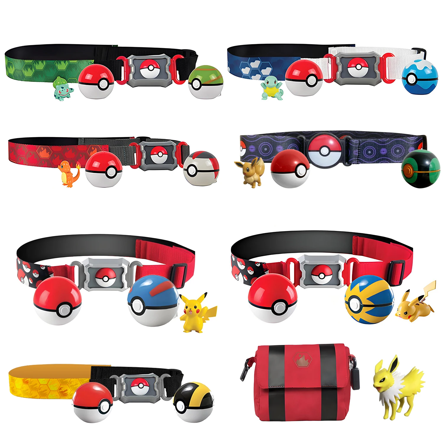7가지 스타일  벨트와 볼 장난감 세트  꼬부기  포켓 몬스터 액션 피규어 모델..