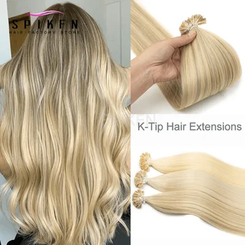 Honey Blonde Virgin Human Hair Extensions K-Tip Hair Extensions Hot Fusion Pre-Bonde Hair Light Weight Natural Machine Remy Hair