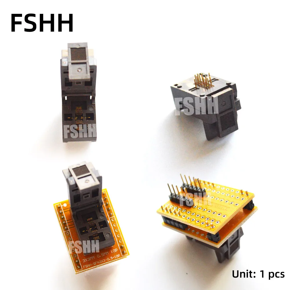 

Адаптер программатора QFN10 к DIP10, адаптер WSON10 MLF10 DFN10 QFN10, шаг тестового разъема ic 0,5 мм, размер 3x3 мм