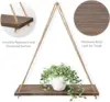Wood Hanging Shelves for Wall Swing Rope Rustic Floating Shelf Set of 2 Wall Display Shelving Rack for Living Room Bedroom 4