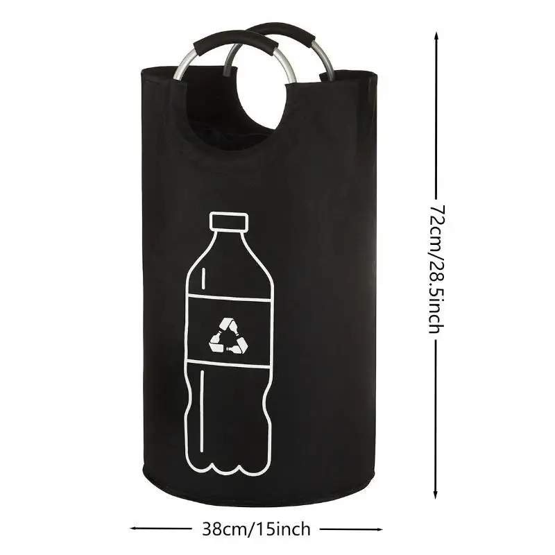 82L Empty Bottle Storage Basket Folding Kitchen Wastewater Bottle Collector Bag With Aluminum Handle Large Capacity Bin