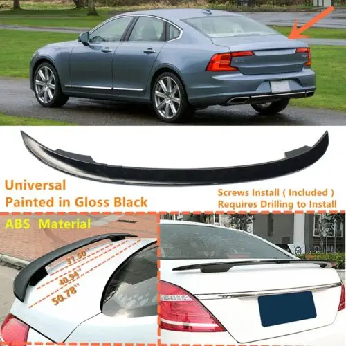 

Fit For 17-2023 Volvo S90 ABS Plastics Spoiler Universal Trunk Sedan Rear Wing Body Kit Accessories