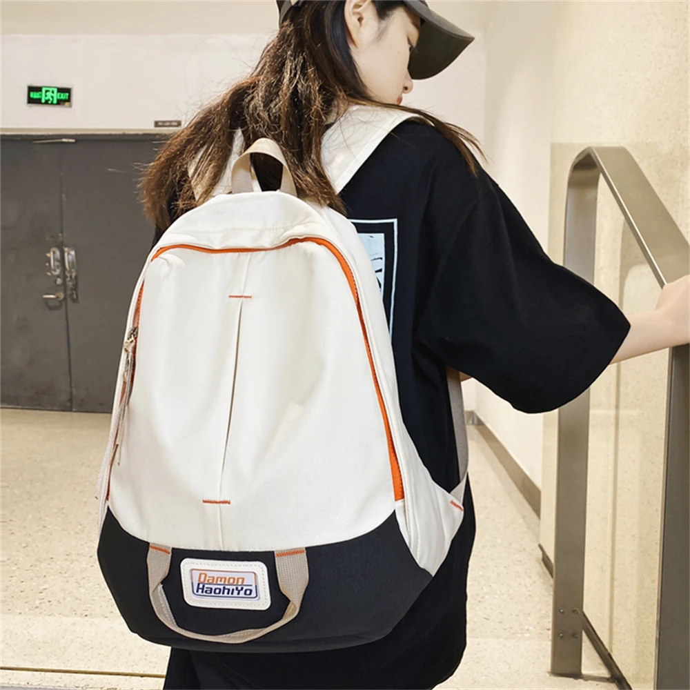 2023 New Women'S Backpack Large Capacity Unisex Contrast Color Women Backpack Female Large Capacity Female School Backpacks Sac 2