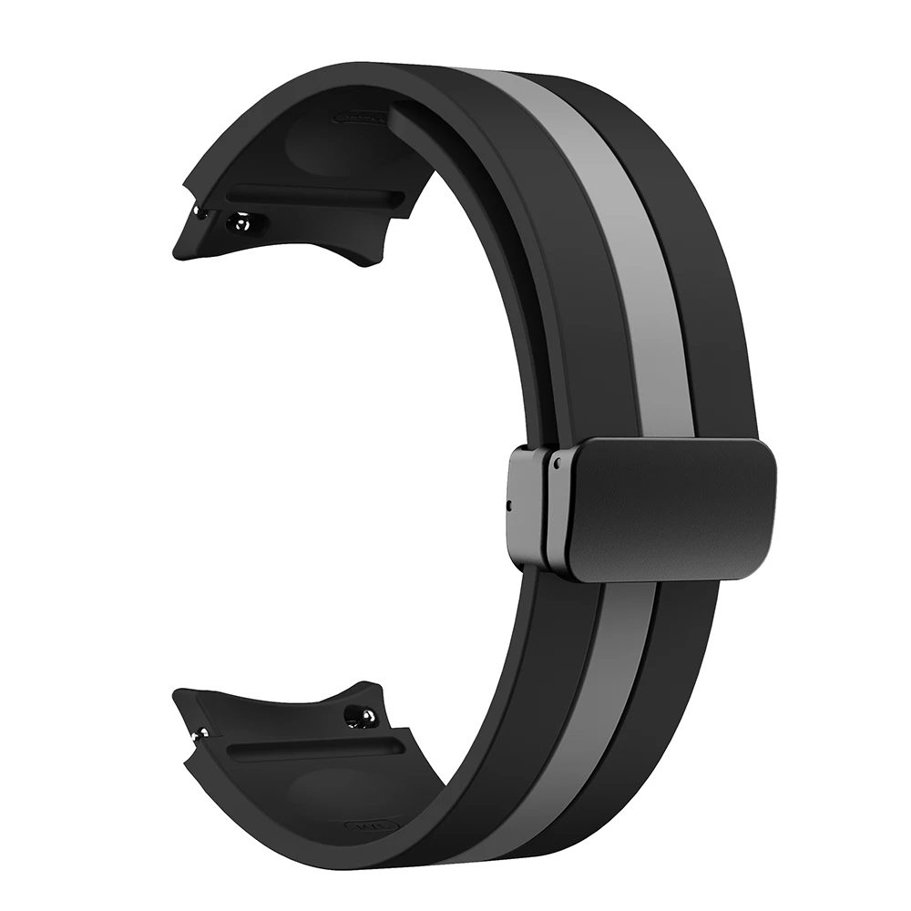 Magnetic Folding Buckle Silicone Strap for Samsung Galaxy Watch 5 Pro 45mm Watch 5 40/44mm Two-Color Watch Strap Galaxy Watch 4
