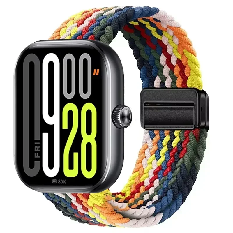 Nylon Braided Magnetic Buckle Adjustable Loop Strap Bracelet in Breathable Design