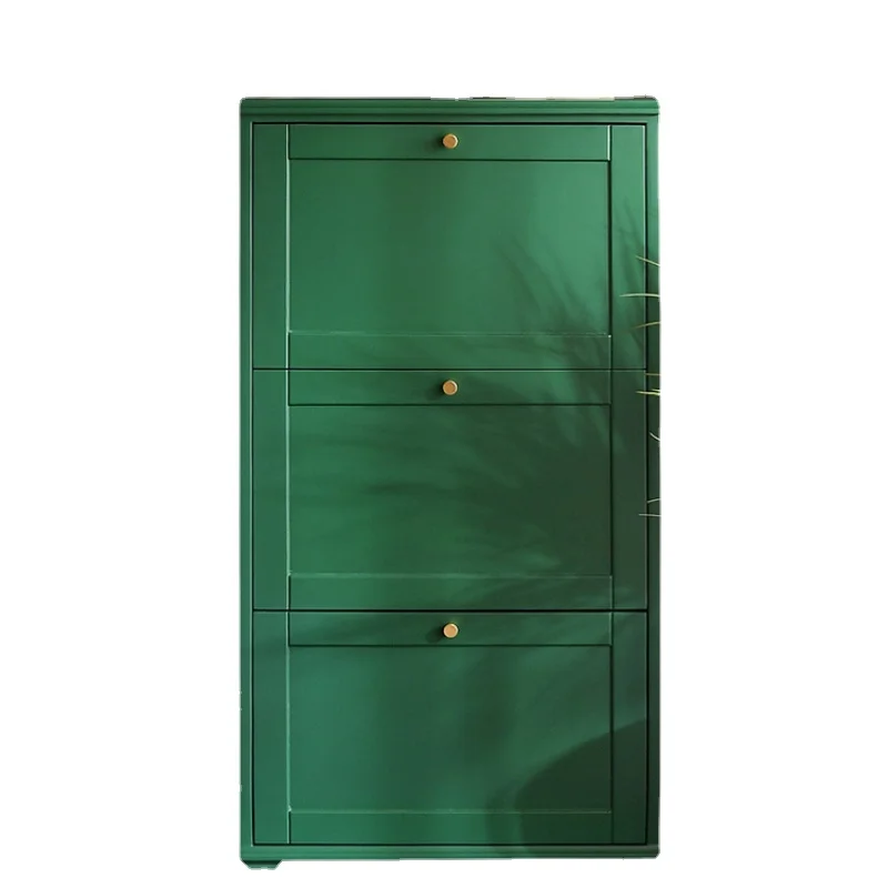 

Yjq Shoe Cabinet Entry Door Ultra-Thin Household Ultra-Narrow Tilting Solid Wood Shoe Cabinet Storage Wall Hallway Cabinet