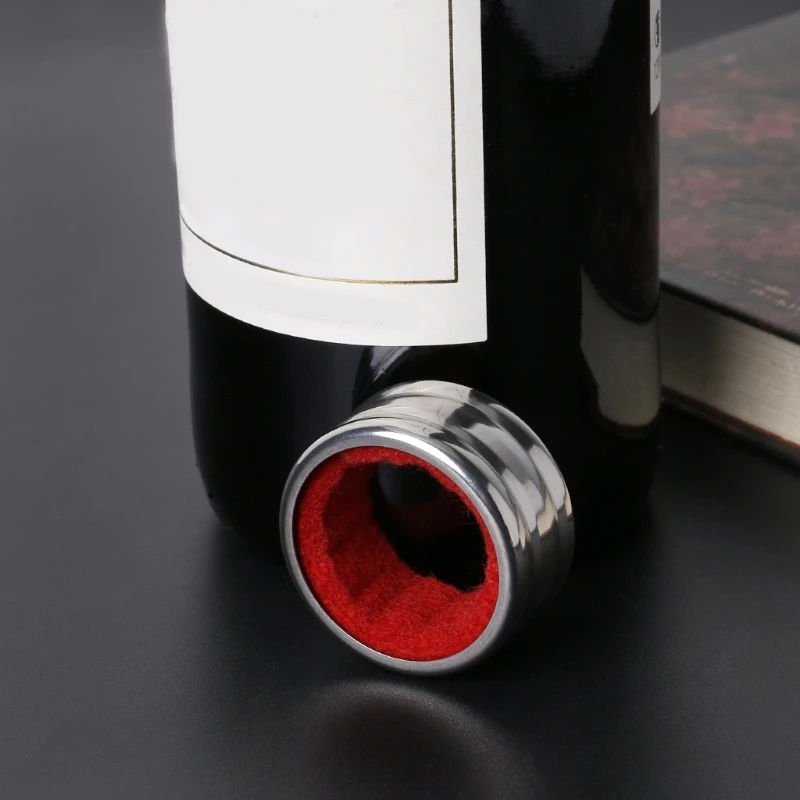 Y1UB Practical Stainless Steel Red Wine Bottle Drip Drop Proof Stop Ring