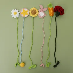 1PC Handmade Knitted Daisy Bookmark Stationery School Supplies Book Accessories Teacher Gift Book Clip Pagination Mark Bookmark