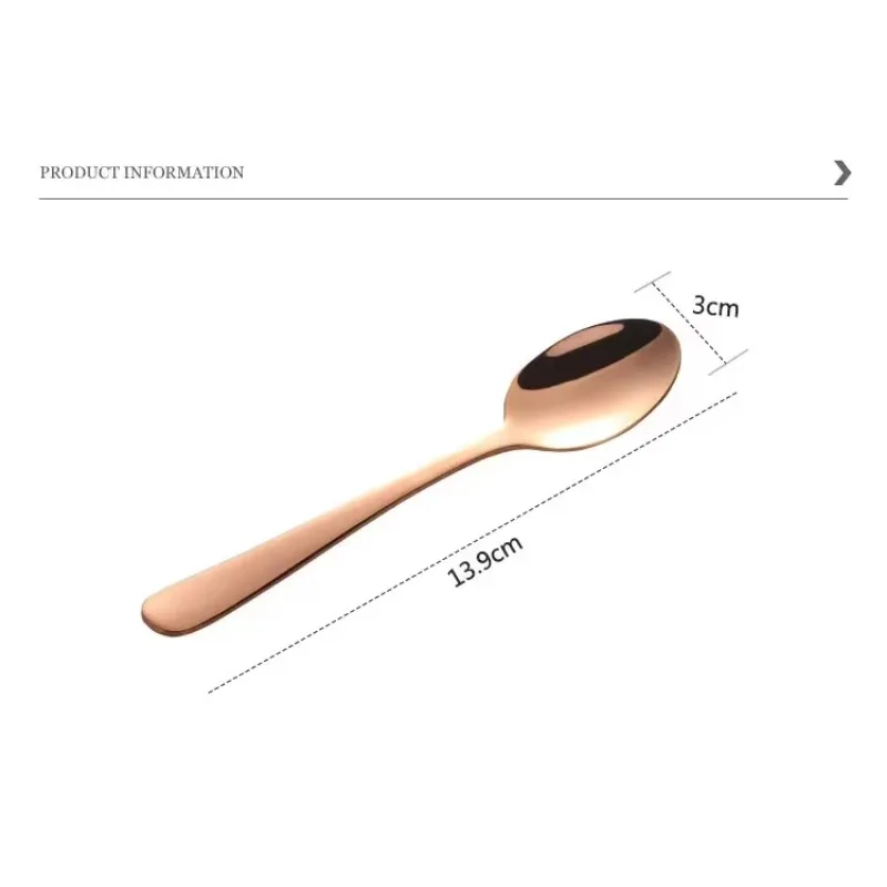 1PC Colorful Stainless Steel Korean Dessert Spoon Gold Silver Coffee Spoon with Long Handle Ice Cream Mixing Tea Spoon Tableware