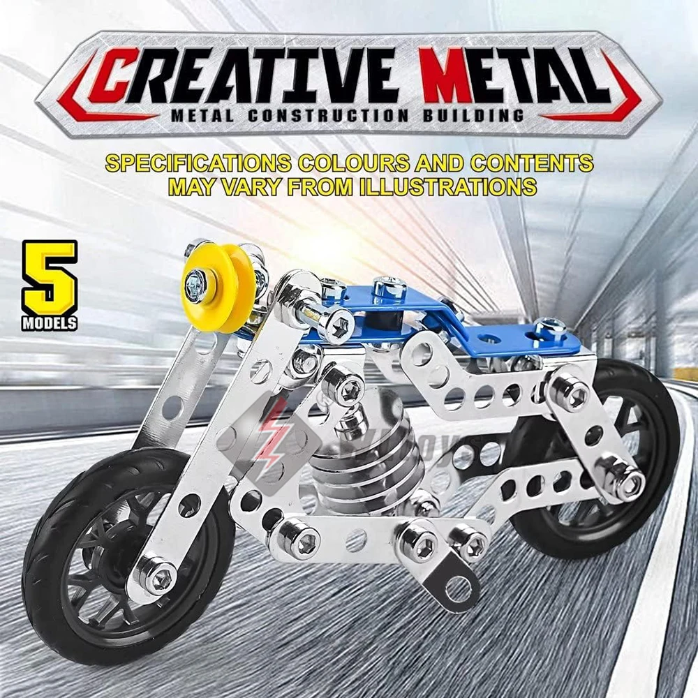 Metal Stem Building Construction Motorcycle Toy Kit