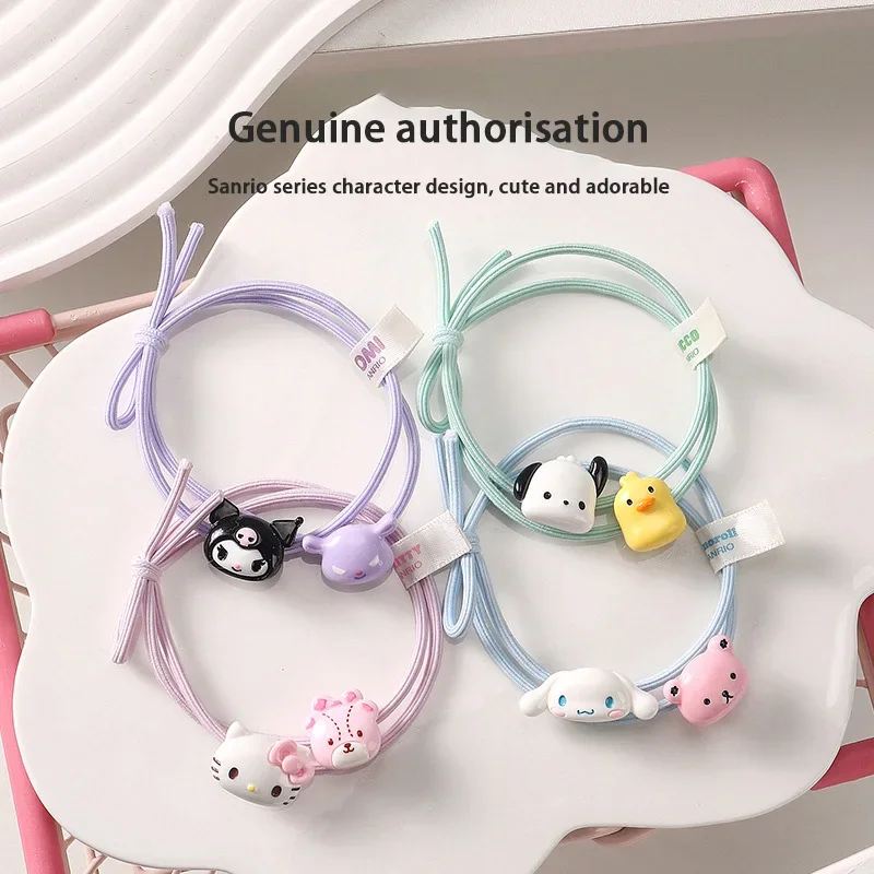 

Sanrio little friend three-dimensional hair ring Yu Gui dog Kitty Cat cartoon hair accessories Child accessories leather band