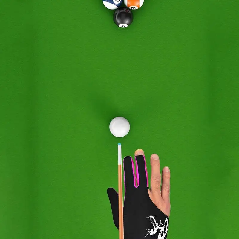 Billiards Gloves Sports Gloves Elastic Ultra Silky Thin Breathable Anti Slip 3 Open Finger Billiards Splicing Process