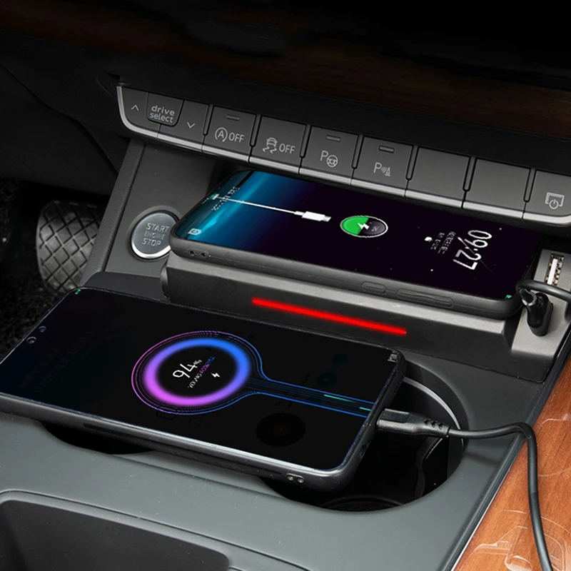 Car wireless charger for Audi A4 B9 S4 RS4 A5 2017 2018 2019 2020