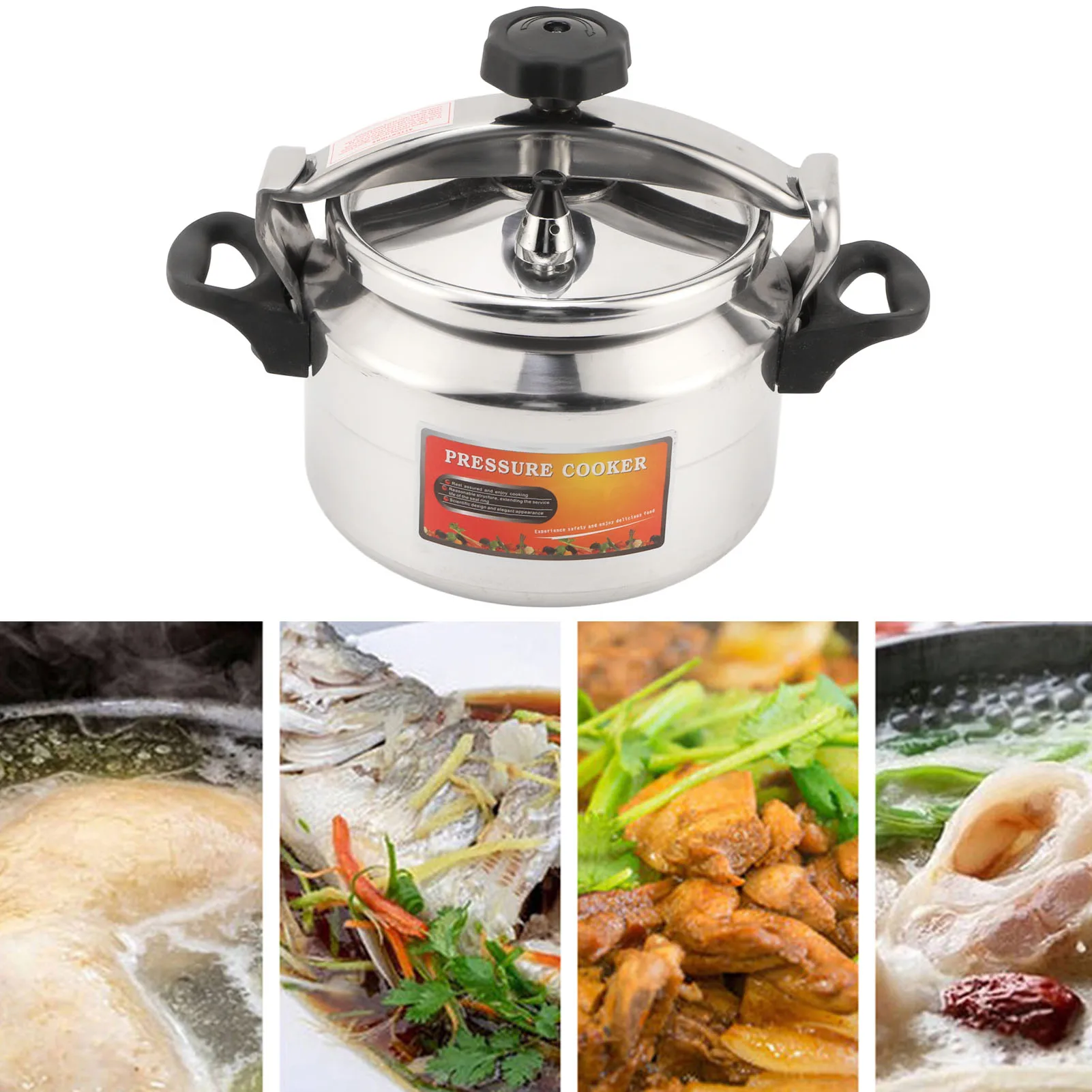 Pressure Cooker Explosion Proof High Temperature Resistant Large Capacity Safe Durable Aluminum Alloy Pressure Cooker for Home