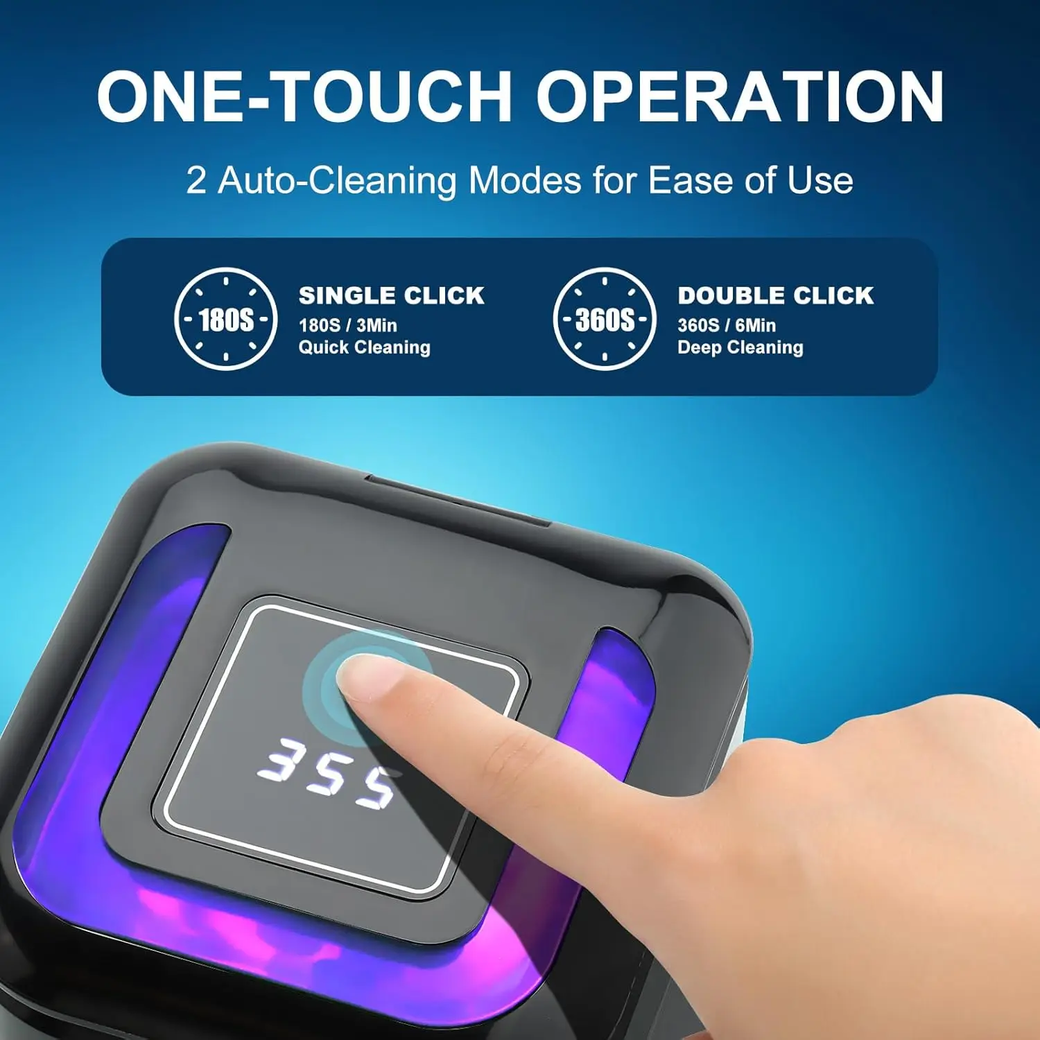 2026 New Mini Portable Ultrasonic Tooth Tray Cleaner Ultraviolet Invisalign Dentures Cleaner ... 3