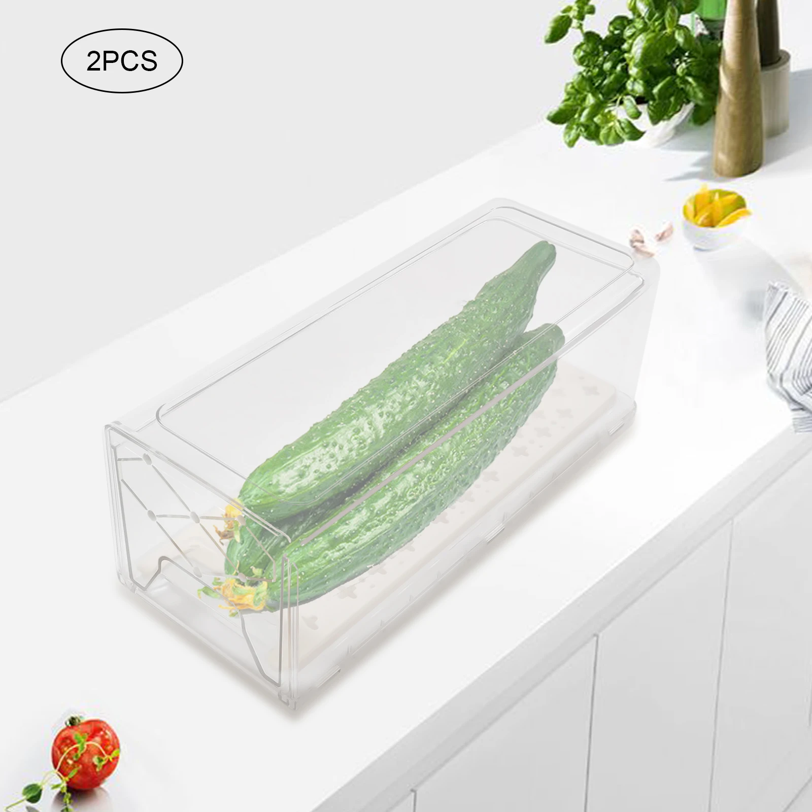 

2 Pack Refrigerator Organizer Bins Pantry Organization Stackable Design