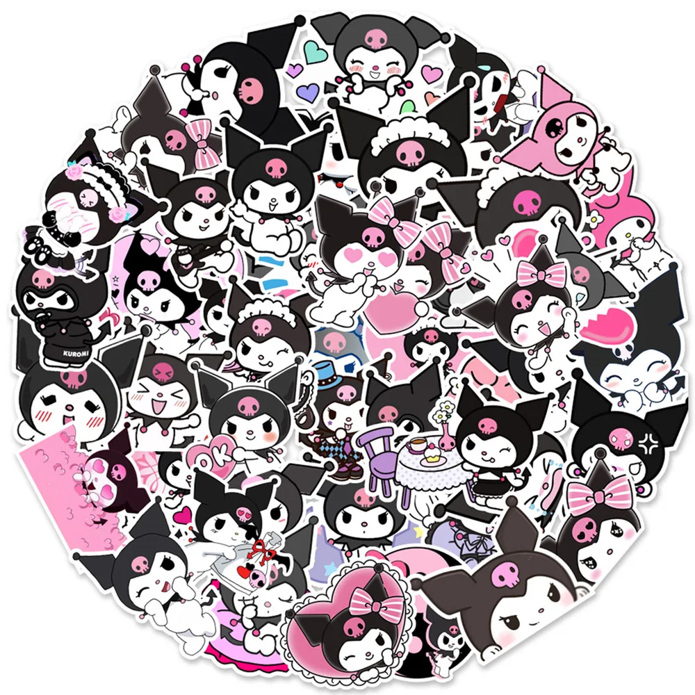 10/30/50pcs Cartoon Kuromi Stickers Kawaii Girls DIY Scrapbooking Laptop Phone Waterproof Decals Cute Aesthetic Sticker for Kids