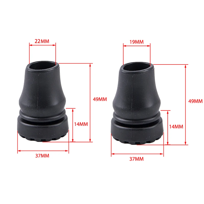 Crutches Rubber Pad 19mm/22mm Anti slip Walking Stick Feet Head Crutch