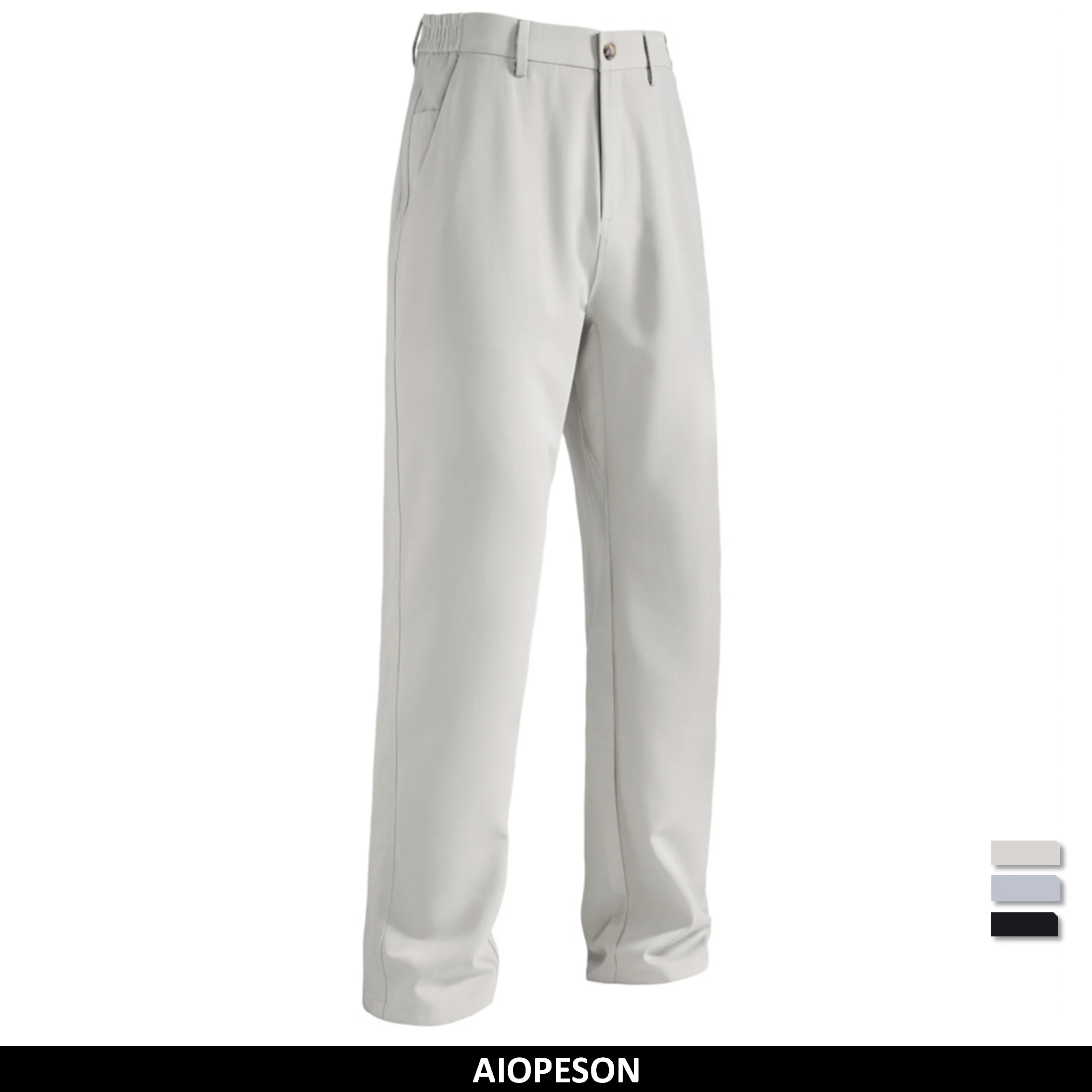 AIOPESON Spring Fit Slim Herren-Anzughose, einfarbig, mit Reißverschlusstasche, Business-Casual, knitterfrei, Alltagshose