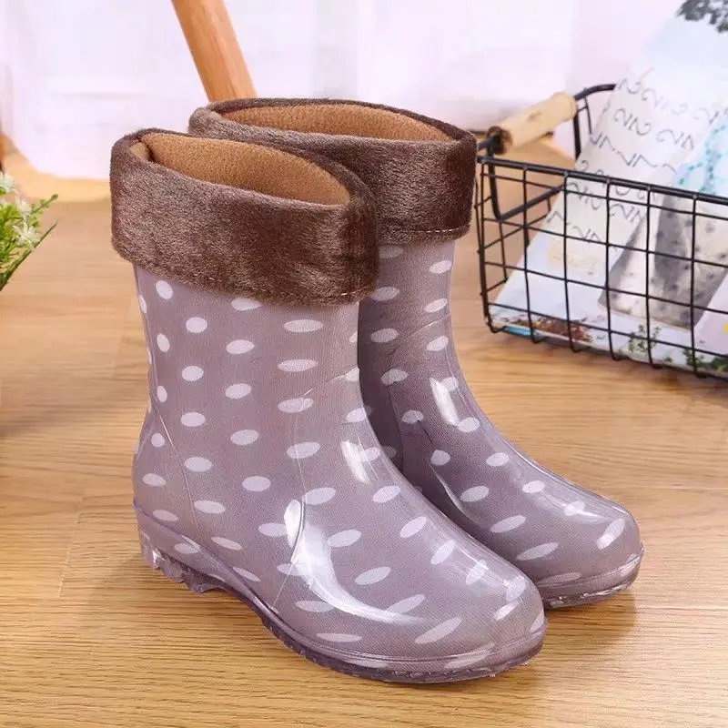 Women's Four Seasons High Top Rain Shoes Anti-Skid Fashionable And