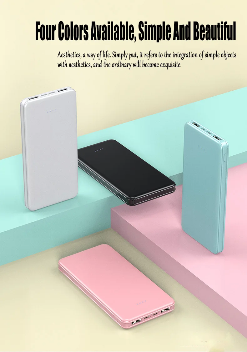 New 20000mAh Macaron Portable Power Bank Dual Output Dual Input Design 10W Fast Charger for Samsung Xiaomi External Battery Pack 3 Sd0de3065e7594e5a8769667db2b38196v