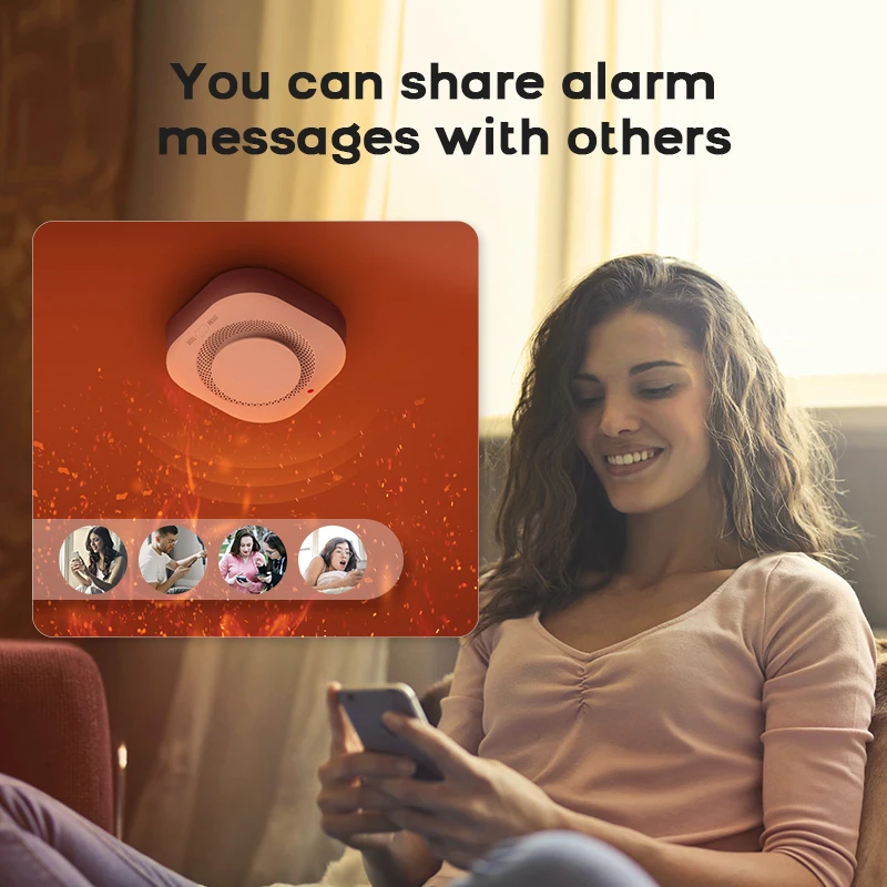 ZIGBEE Smoke Detector Home Security Smoke Sensor Fire Alarm with SmartLife Tuya Compatibility