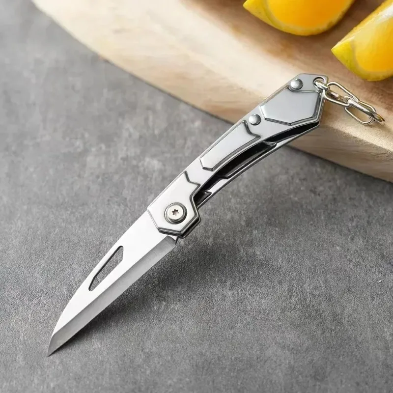 Portable Stainless Steel Knife Small Peeling Fruit Knife Meat Vegetable Slicing Cutting Cleaver for Kitchen BBQ