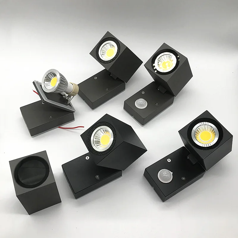 Wall Light Outdoor Porch Light Outdoor Folding LED Wall Lamp IP65 Waterproof Garden Porch Light GU10 COB Courtyard Exterior Wall Sconce Lighting Fixture 5W