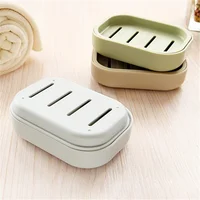New Bathroom Dish Plate Case Home Shower Travel Hiking Holder Container Soap Box Plastic Soap Box Dispenser Soap Rack 4
