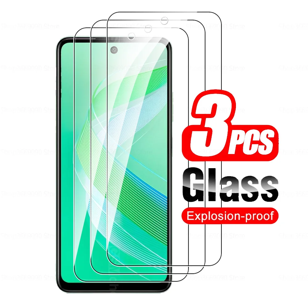 

For Infinix Smart 8 4G Glass 3Pcs Tempered Glas Screen Protector For Infinix Smart 8 Smart8 Armor Cover Protective Films X6525