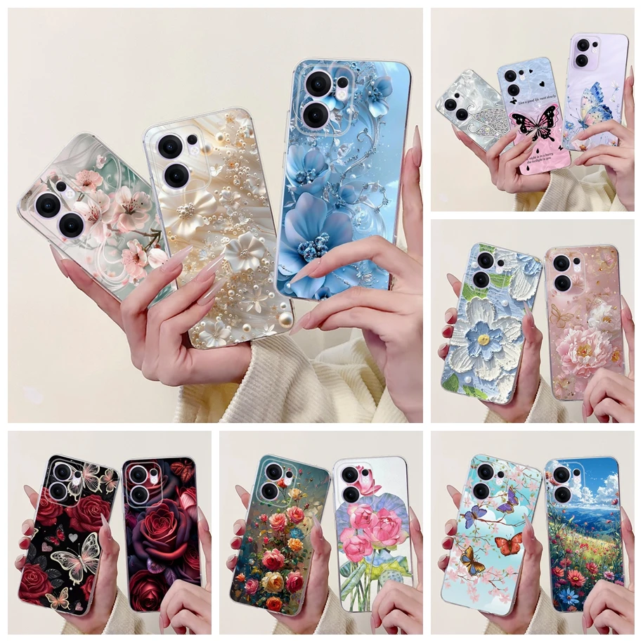 Clear TPU Silicone Soft Phone Case with Floral Design