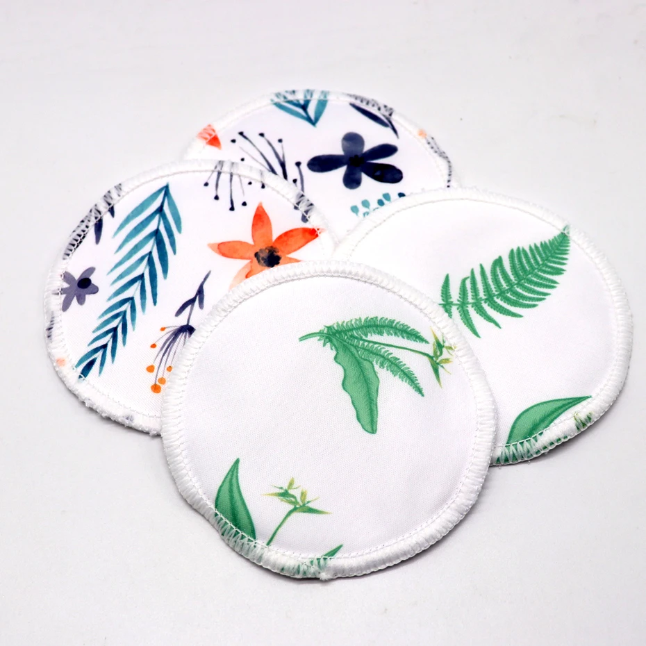 Breast Pads Nursing Pads Reusable Breastfeeding Pad Makeup Remover Pad Waterproof Super Absorbency Stay Dry Ultra Soft Washable 4