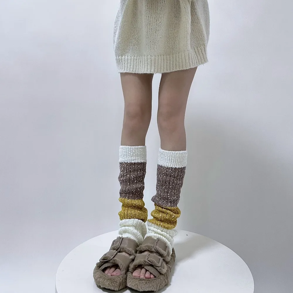 

Stacked Knitted Leg Warmers Academy Style Sweet Knee High Ankle Warmer Warm Soft Y2K Leg Warmers Autumn Winter
