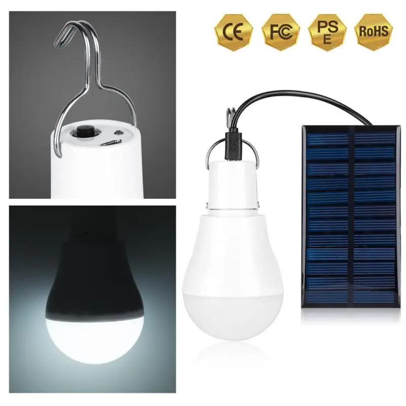 

Rechargeable Led Bulb Solar Powered Shed Light Bulb LED Portable Hang Up .3W Lamp Hooking Chicken Coop Portable Lanterns