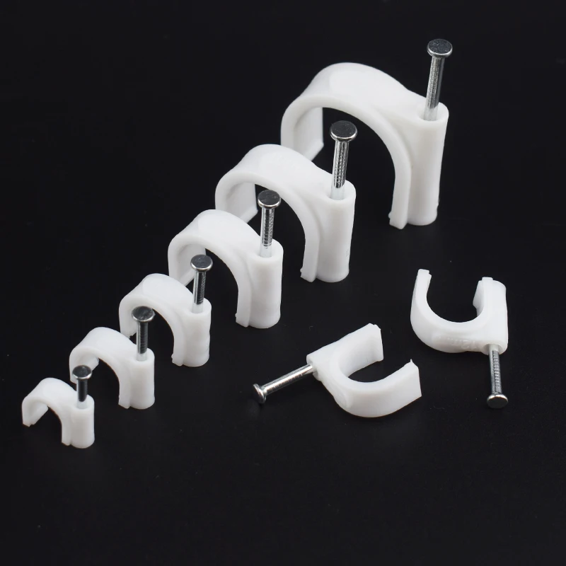 100pcs Cable Clips 4/6/8/10/12/14/16/20mm Cable Wire Clips Nail In Cable Clips Cable Tacks Coaxial Nail Clamps Nails For Cords 100pcs Cable Clips 4/6/8/10/12/14/16/20mm Cable Wire Clips Nail In Cable Clips Cable Tacks Coaxial Nail Clamps Nails For Cords