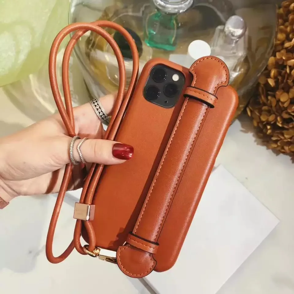

Женский брендовый кожаный чехол для телефона iPhone 11 Pro Max XS 7 8 Plus XR XSMAX, чехол с ремешком на шею высокого качества