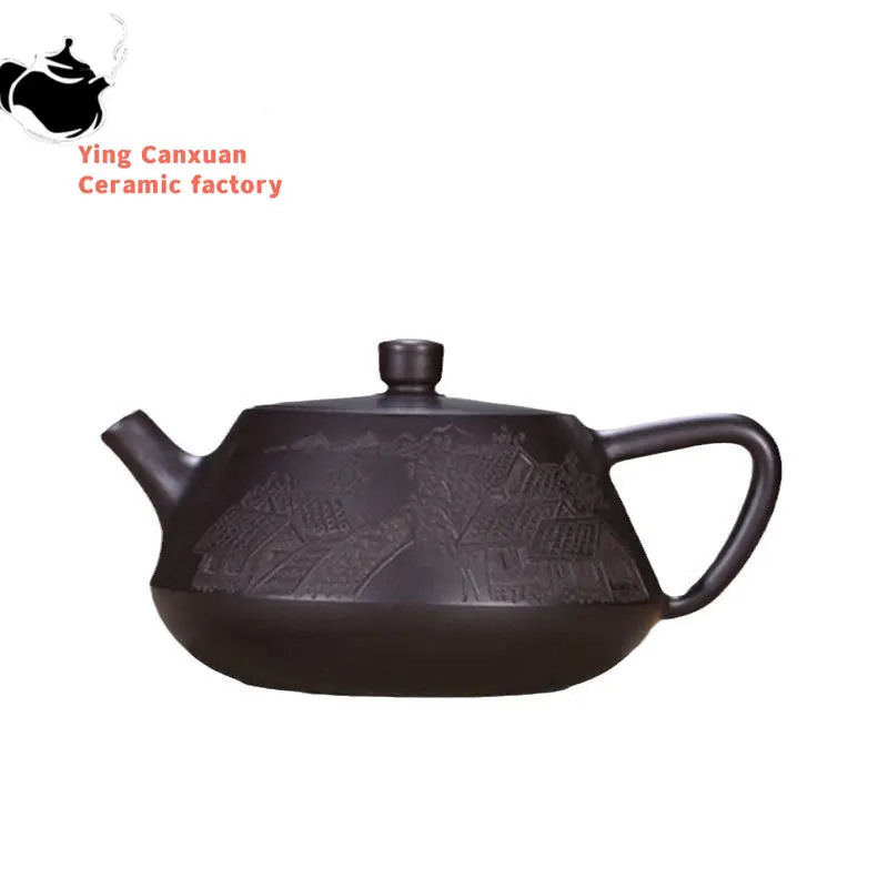 

Classic Yixing Purple Clay Teapots Handmade Filter Beauty Tea Pot Raw Ore Black Mud Zisha Kettle Chinese Tea Set Gifts 200ml