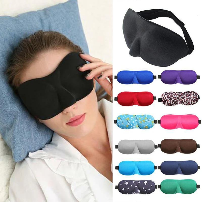 Maschera 3D Copertura per il sonno Ombra Benda per gli occhi Aiuto per dormire Visiera Copertura per gli occhi Patch Donna Uomo Morbido portatile Blindfol ing ombra_voghion.com