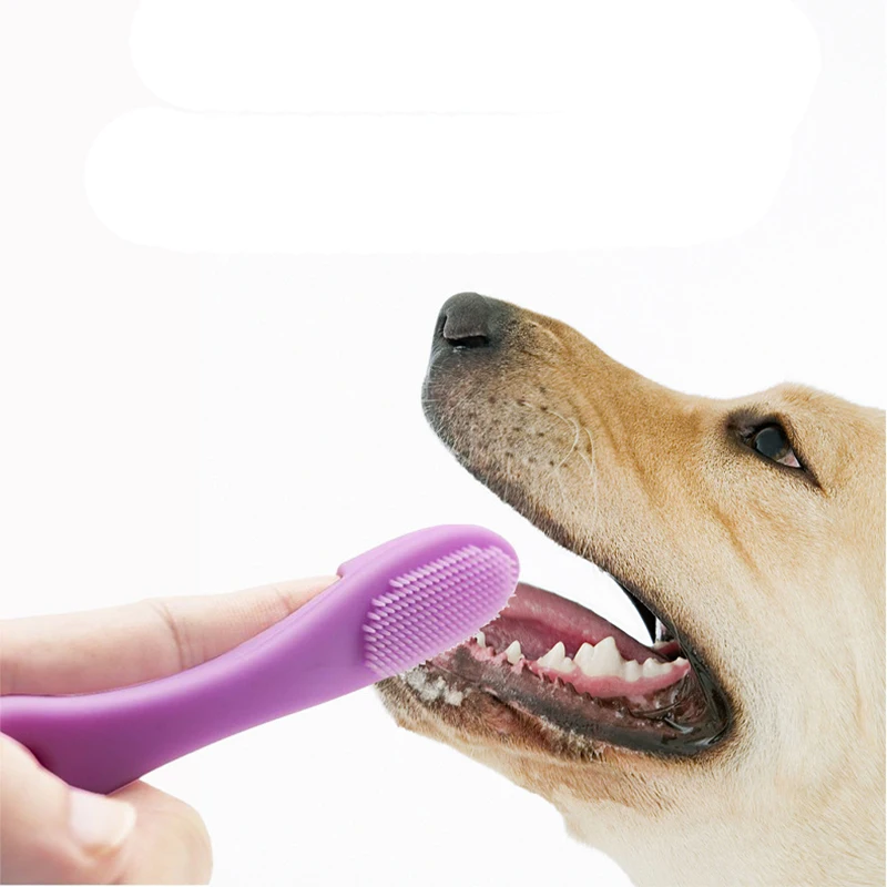 Pet toothbrush, soft rubber dog toothbrush for oral cleaning and black chin treatment, pet supplies
