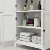 Homcom Bathroom Cabinet, Bathroom Floor Cabinet with Adjustable Shelves, Freestanding Storage Cabinet with Doors, White 5