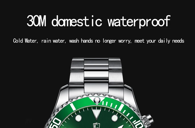 CHENXI Men's Luminous Waterproof Multi-function Watch Stainless Steel Strap Chronograph Calendar Casual Daily Wristwatch