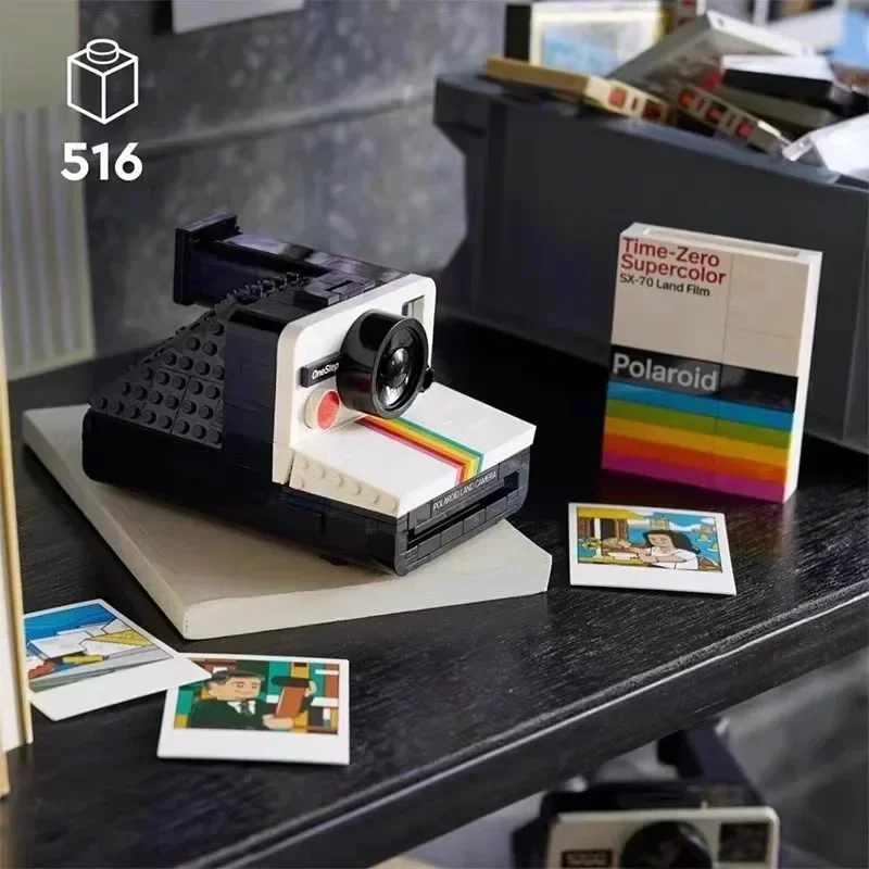 원스텝 SX-70 카메라 빌딩 블록 21345 세트, 교육용 모델 건설 키트, 어린이 생일 선물, 2024 새로운 아이디어