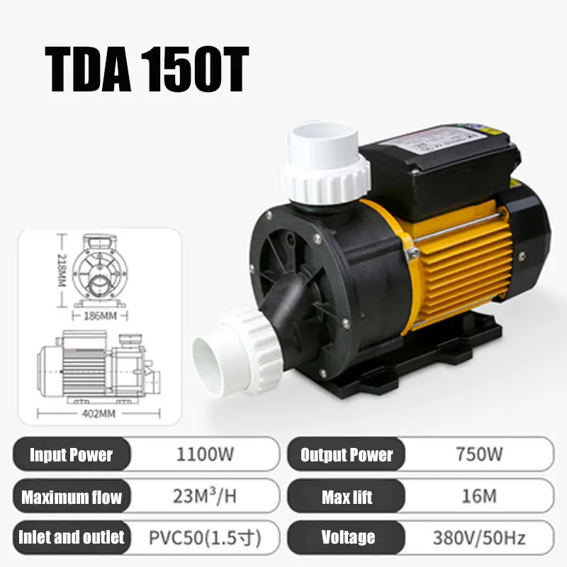 

Насос циркуляции воды TDA150, 1100 Вт, 220 В, PVC50