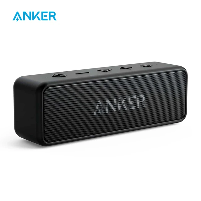 Anker-Altavoz Bluetooth Soundcore 2, portátil, inalámbrico, mejor bajo, 24 horas de reproducción, rango de 66 pies, resistencia al agua IPX7